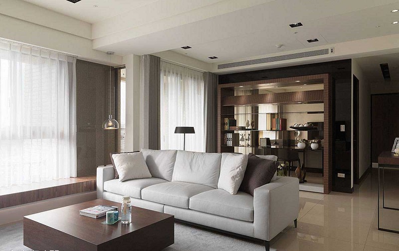 摩登现代客厅博古架设计效果图