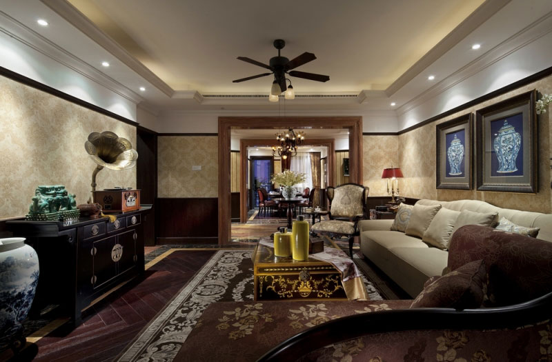 经典美式风格客厅效果图 经典美式风格客厅效果图