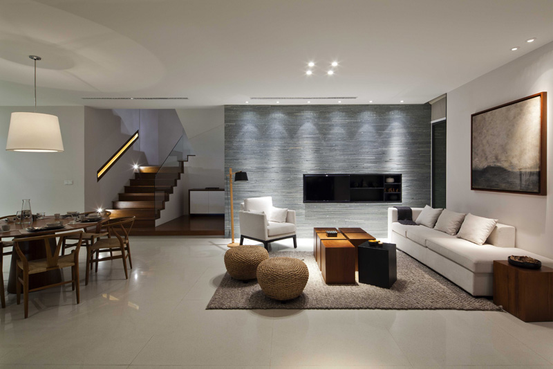 简洁大方简约别墅客厅装修图 - 效果图