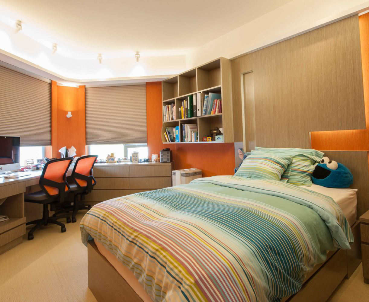 时尚现代儿童卧室书房一体设计 - 效果图