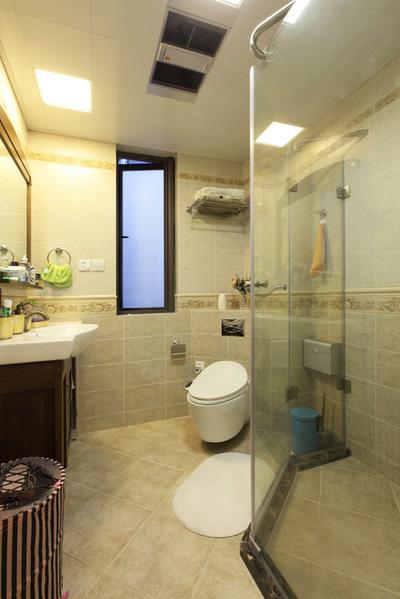 简约美式卫生间干湿分区效果图 简约美式卫生间干湿分区效果图