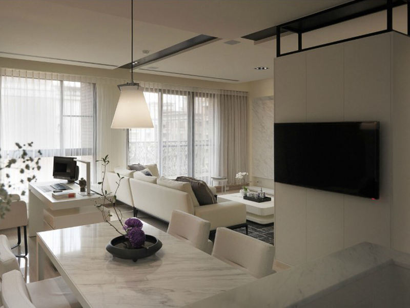 时尚简约风格客餐厅一体装饰案例图 时尚简约风格客餐厅一体装饰案例图