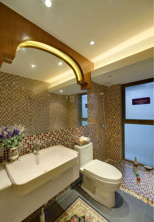 三居室美式风格卫生间装修效果图 三居室美式风格卫生间装修效果图