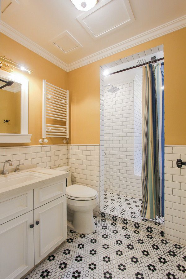 暖意潮流美式风格卫生间窗帘隔断设计图 - 效果图