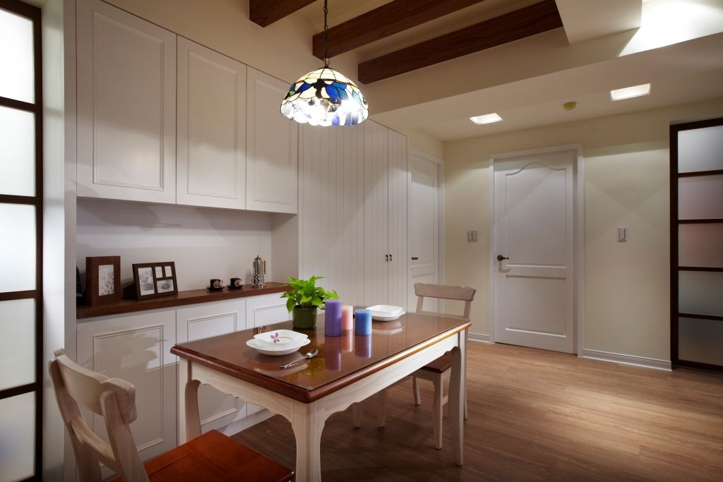 简美式开放式家居餐厅布置 - 效果图