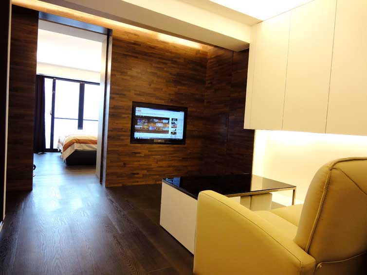 时尚简约美式客厅电视墙设计 - 效果图