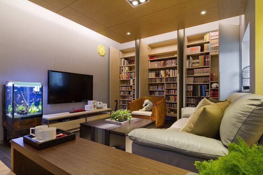 休闲自然田园风格公寓客厅装饰欣赏图 - 效果图