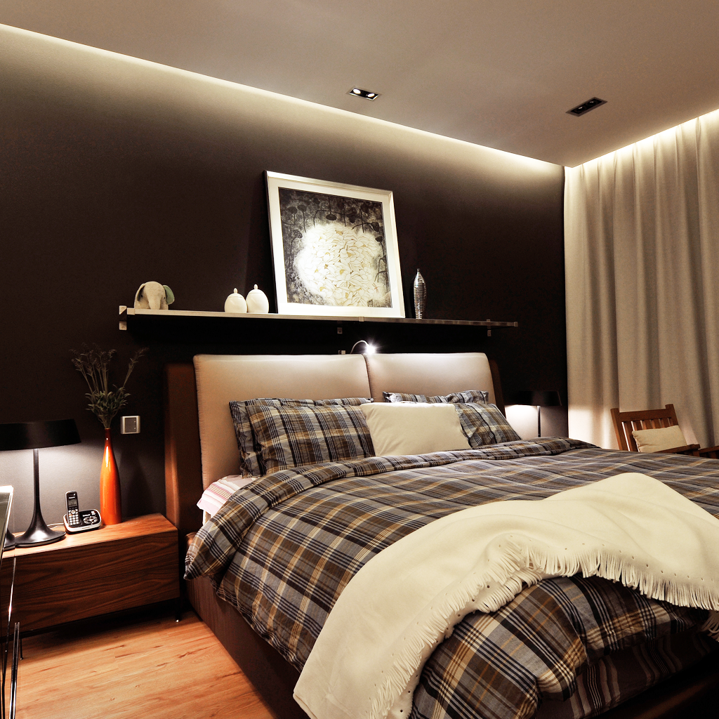 沉稳现代卧室效果图欣赏