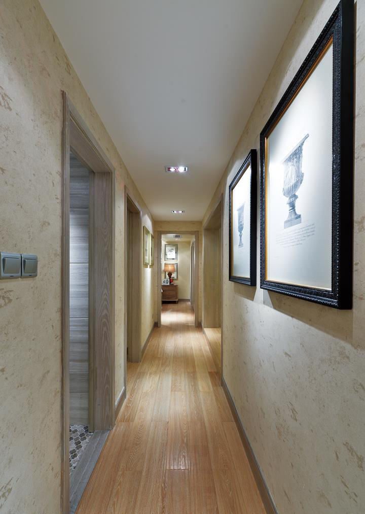 家庭简欧风格室内过道装饰画装饰图 - 效果图