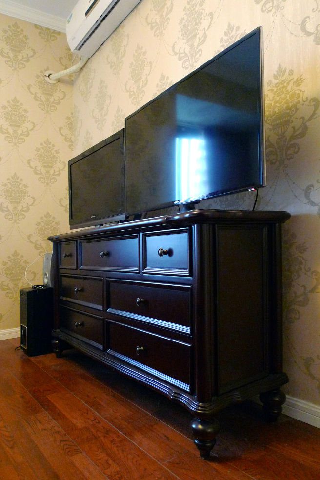 古朴怀旧美式风格电视收纳柜效果图