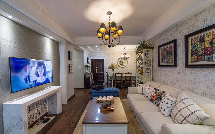 悠闲自然田园风格三居装修效果图