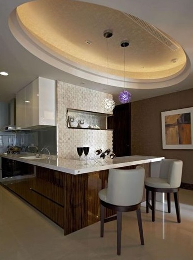 时尚简约现代公寓室内餐厅吊顶装饰图