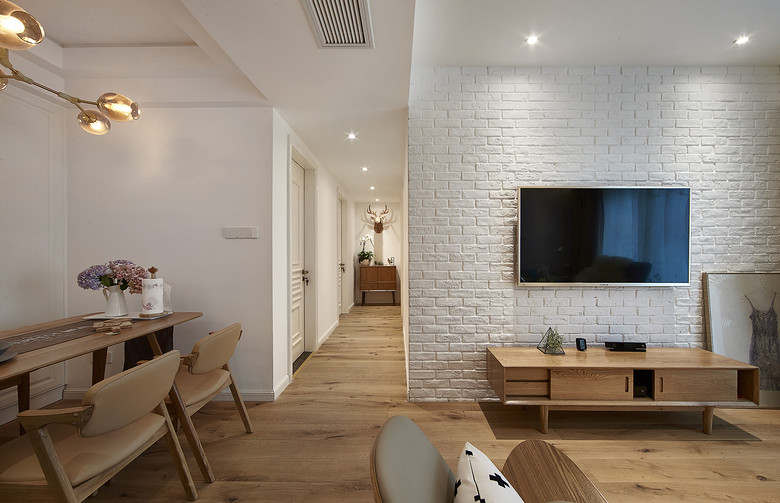 北欧风格艺术石膏背景墙效果图