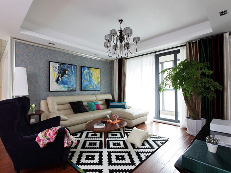 时尚混搭客厅装修设计图