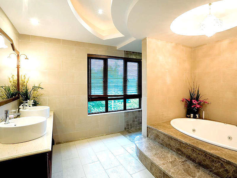 豪华复古田园别墅卫生间浴缸设计欣赏图 豪华复古田园别墅卫生间浴缸设计欣赏图