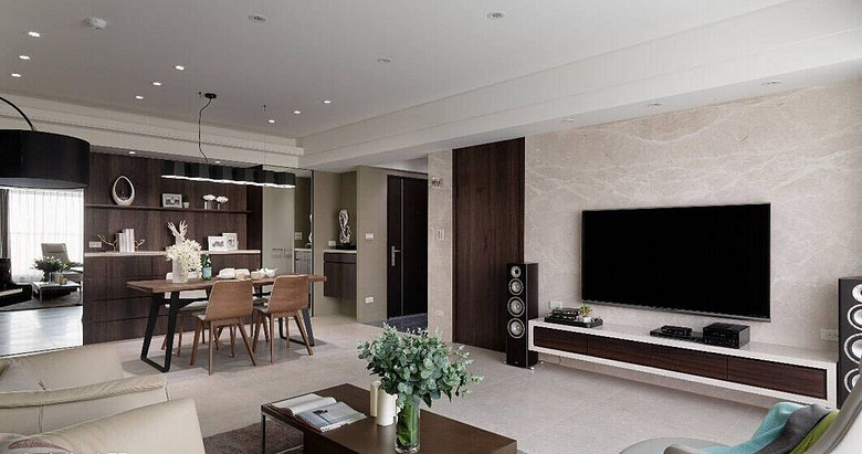 简洁三居室客厅实木家具搭配效果图 简洁三居室客厅实木家具搭配效果图