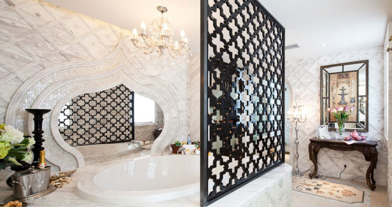 时尚东南亚风洗手间效果图