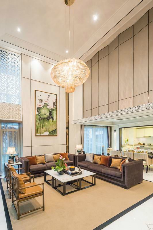 精致豪华现代复式 挑高客厅设计 - 效果图