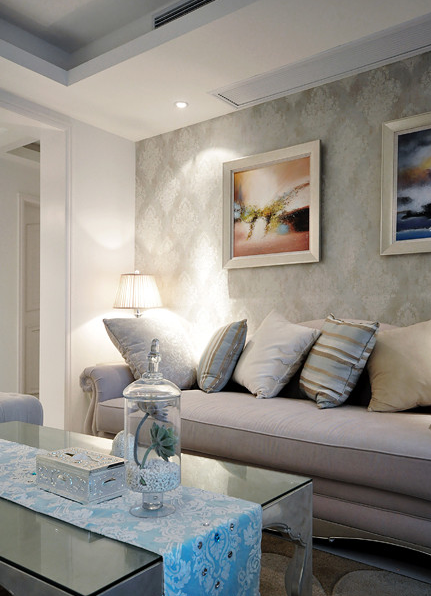 文雅北欧沙发背景墙挂画装饰欣赏