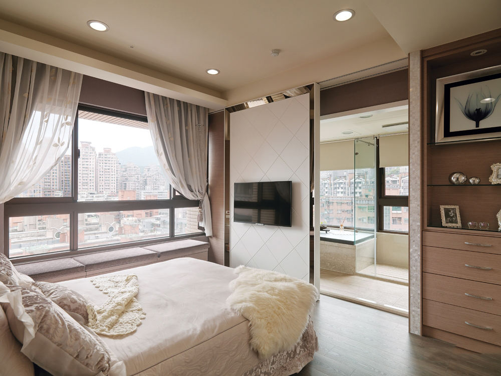 现代家装卧室垭口隔断设计 - 效果图