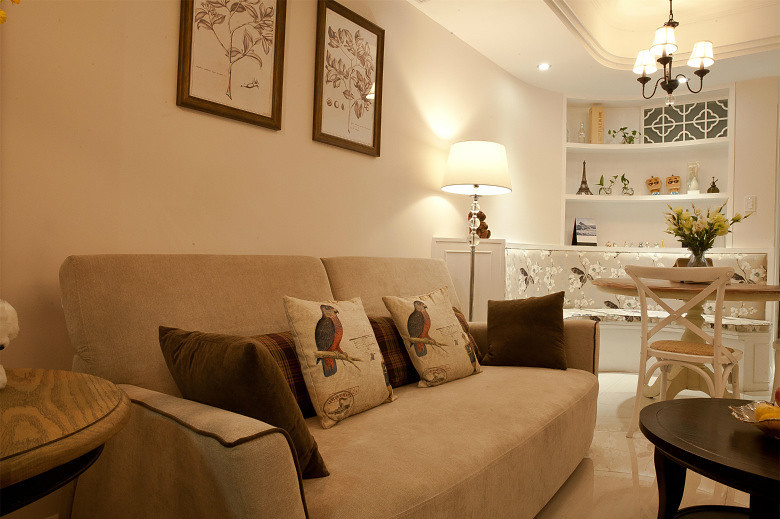 小清新简约背景墙沙发效果图 小清新简约背景墙沙发效果图