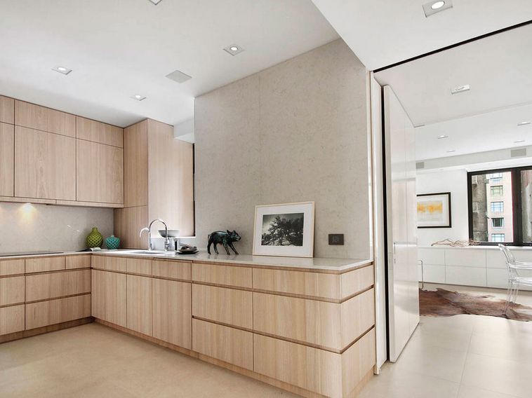 简洁日式原木厨房效果图