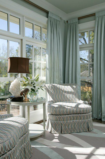 欧式装修别墅客厅窗帘装饰图 - 效果图