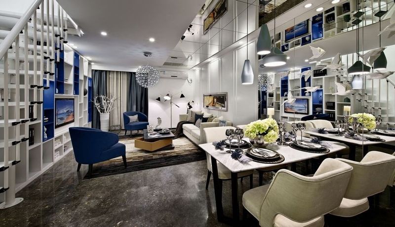 炫酷后现代风家居餐客厅效果图