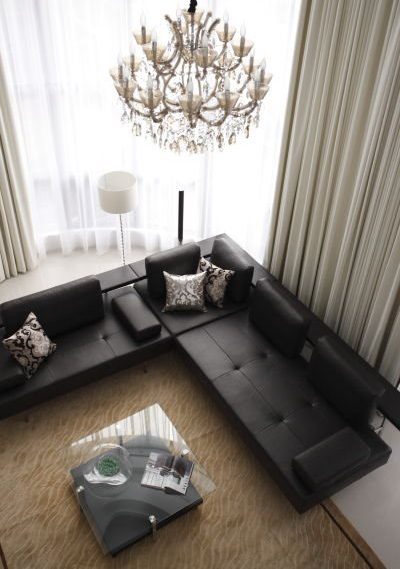 简约日式风格复式客厅俯视效果图