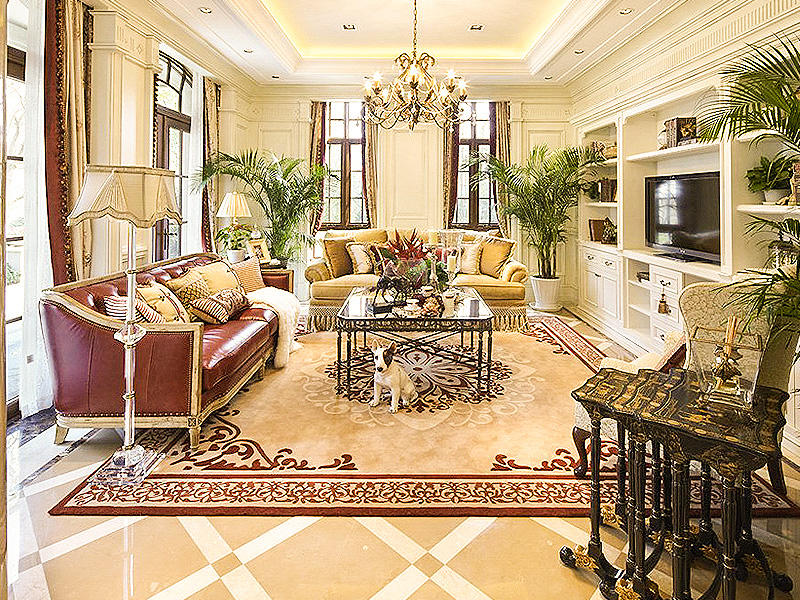 经典华丽复古欧式田园别墅客厅设计 - 效果图