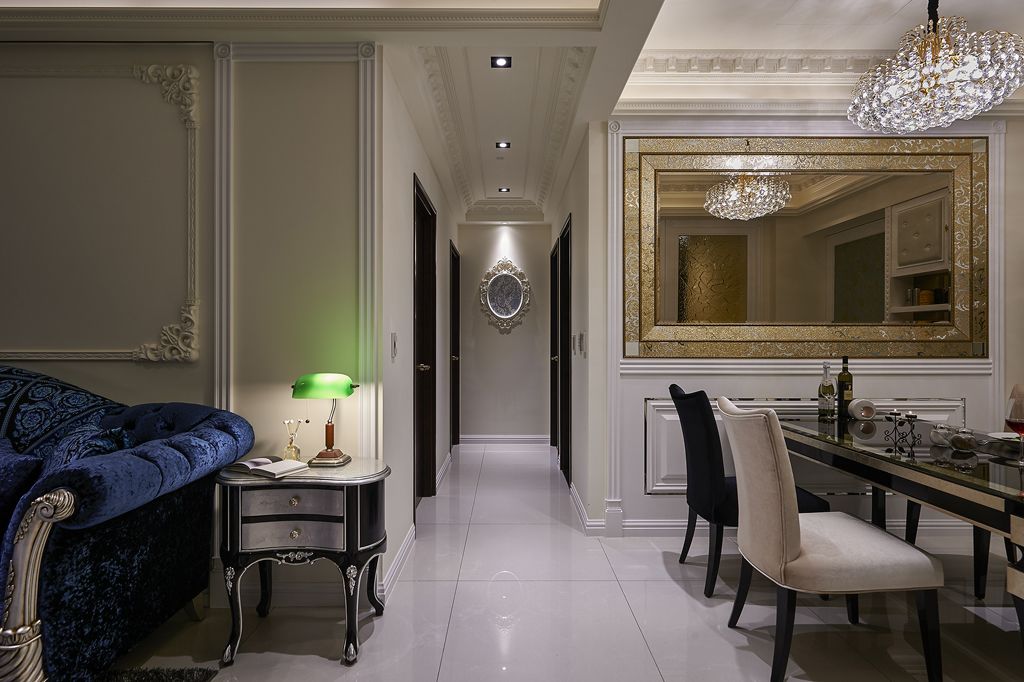 古典美式风格家装室内过道吊顶设计图 - 效果图