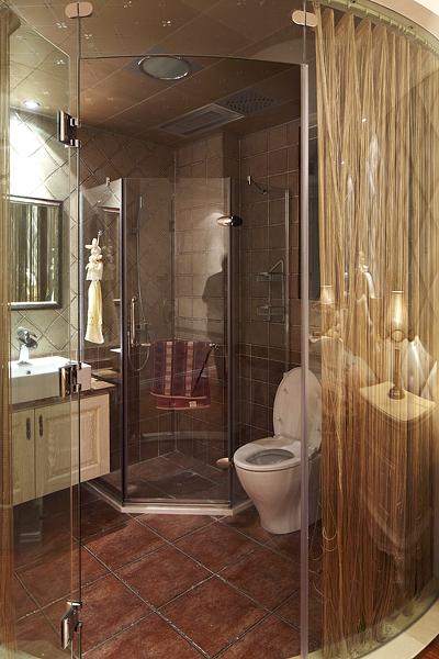 温馨欧式风格卫生间玻璃装修效果图