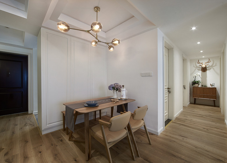 自然木质北欧风格餐厅地板设计效果图