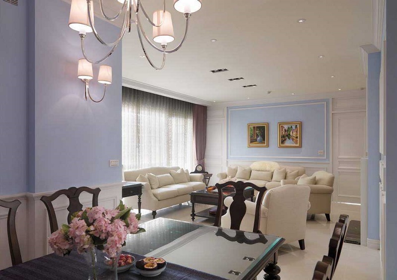 110平简美温馨三居客厅背景墙效果图