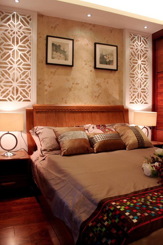 简约新中式装修卧室鉴赏 - 效果图