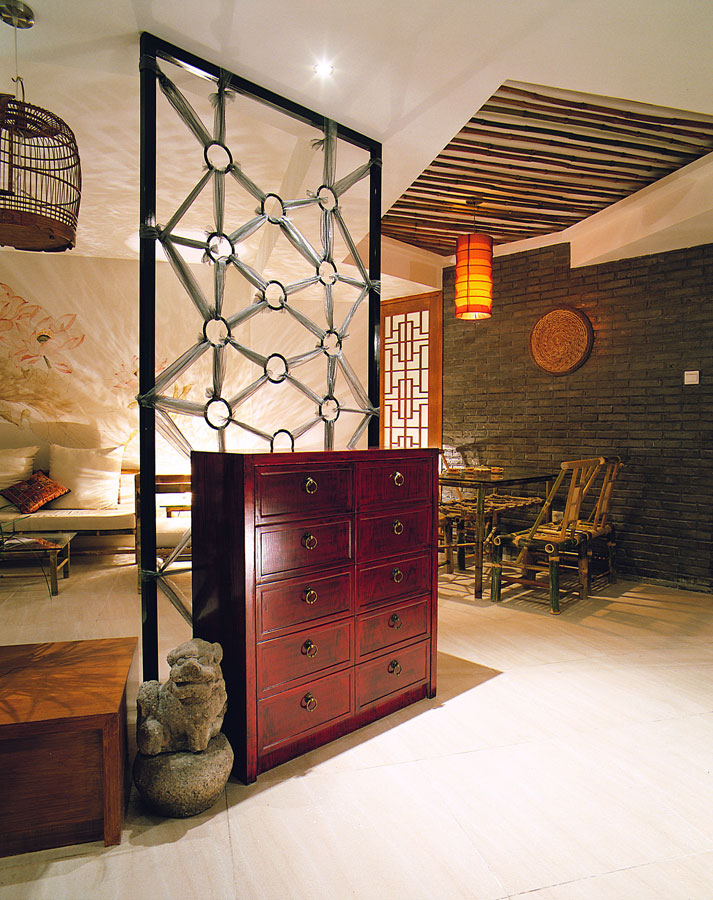 竹林生态中式小户型镂空隔断效果图 竹林生态中式小户型镂空隔断效果图