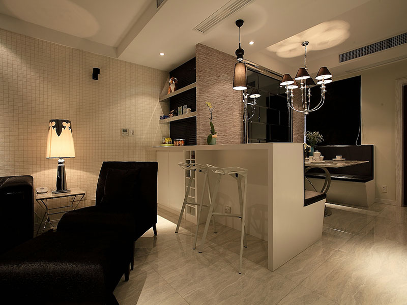 时尚现代餐厅整体吧台设计效果图 时尚现代餐厅整体吧台设计效果图