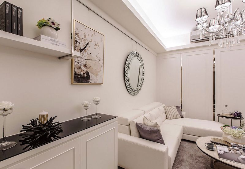 唯美简约低奢简欧客厅沙发背景墙