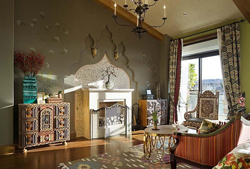 亮色多彩东南亚客厅背景墙装饰欣赏图 - 效果图