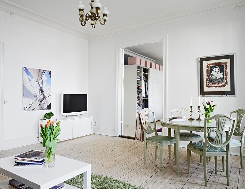 清新北欧小餐厅餐桌椅装饰 - 效果图