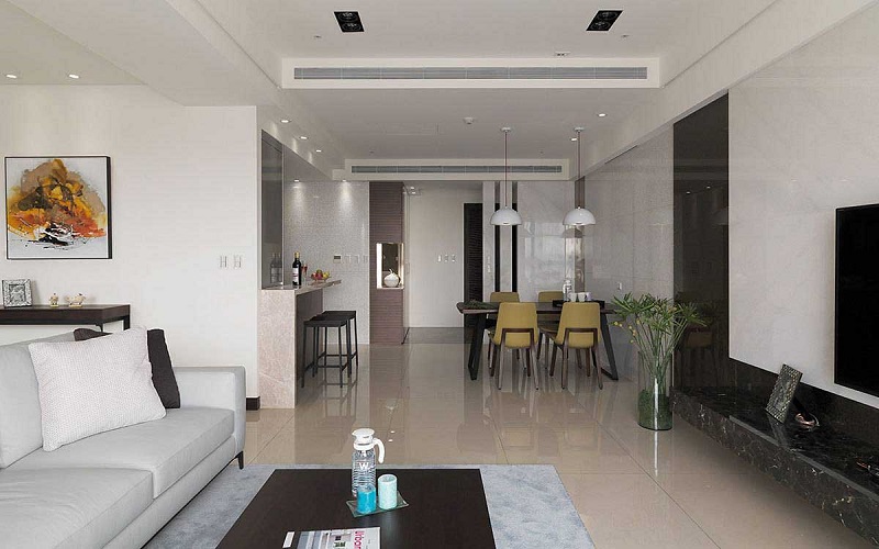 安静祥和简约现代三居餐厅整体设计效果图