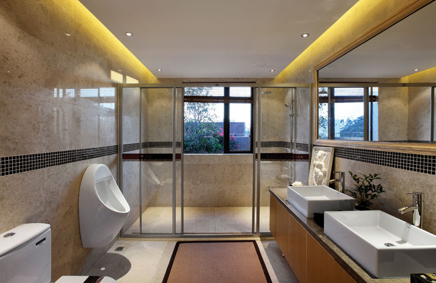 简洁通畅现代风格复式卫生间设计效果图