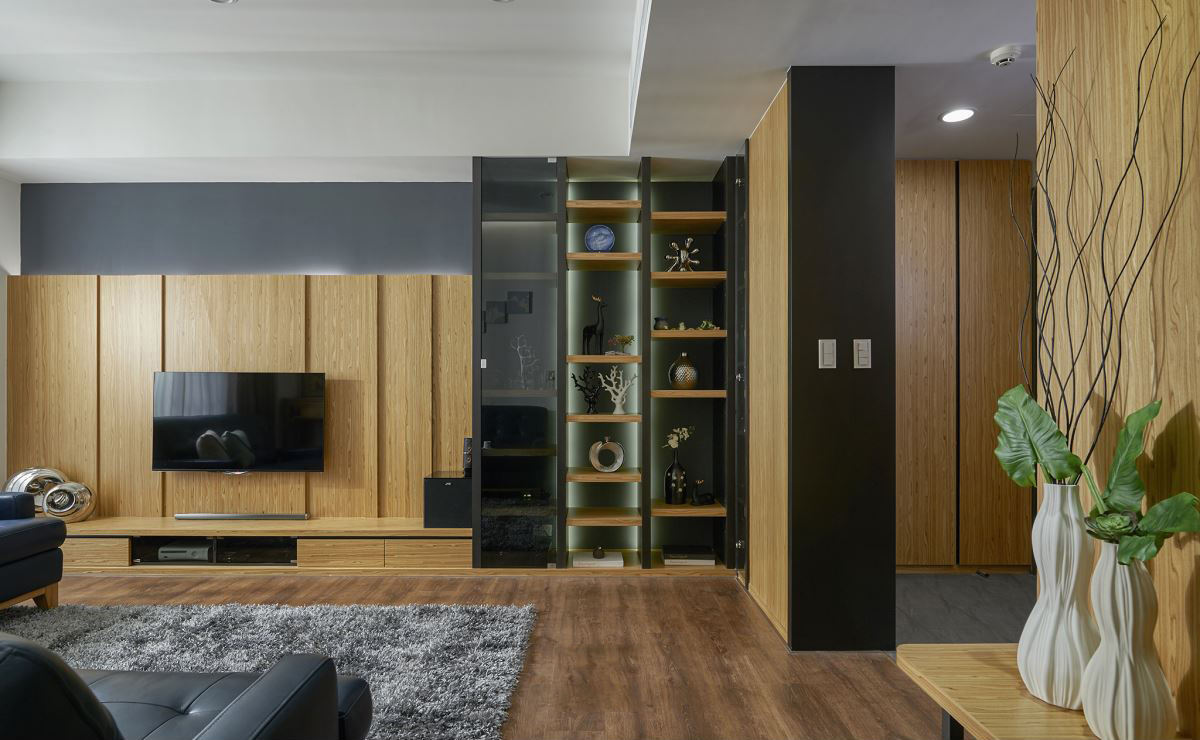 时尚自然韵味宜家风格木制电视背景墙效果图片 时尚自然韵味宜家风格木制电视背景墙效果图片