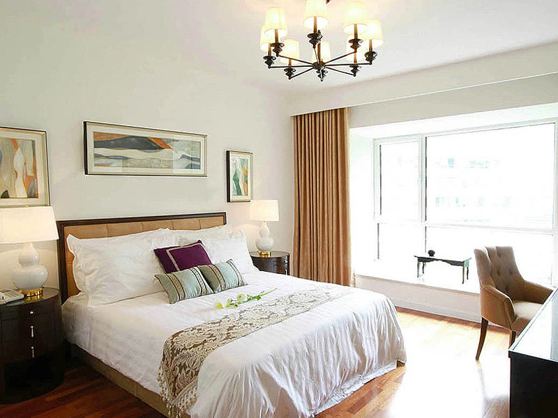 简约温馨新中式卧室背景墙效果图 简约温馨新中式卧室背景墙效果图