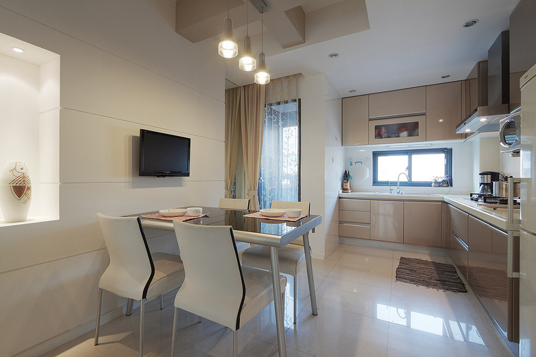 简约开放式厨房餐厅效果图