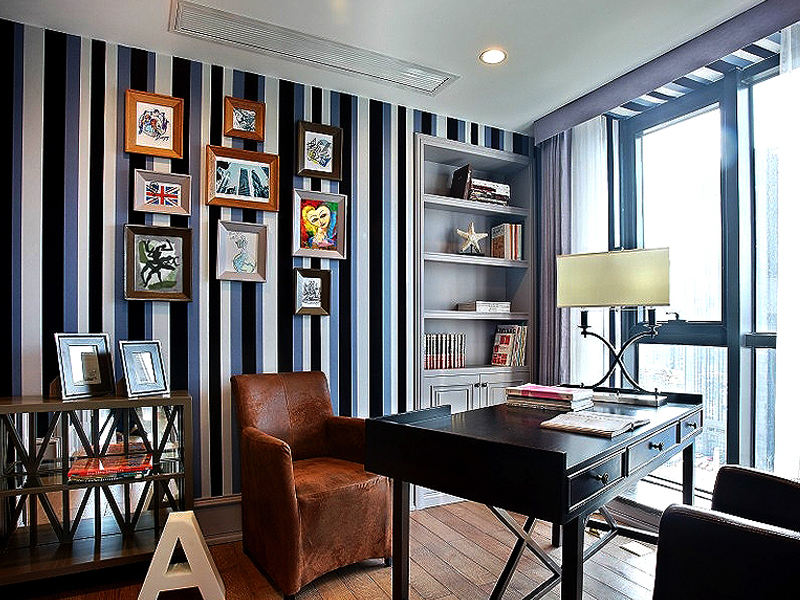 现代地中海混搭书房效果图 现代地中海混搭书房效果图