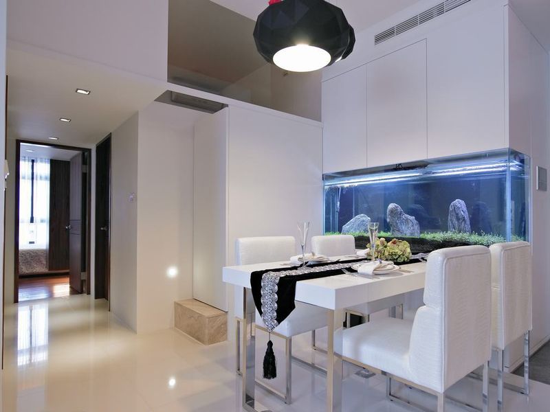 舒适现代餐厅风水鱼缸效果图 舒适现代餐厅风水鱼缸效果图