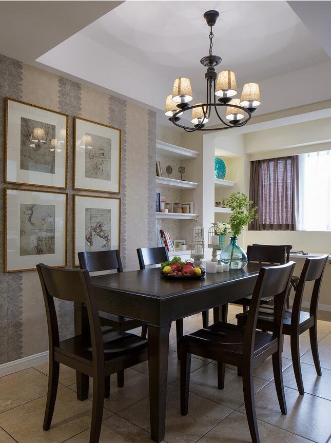 美式现代混搭餐厅效果图