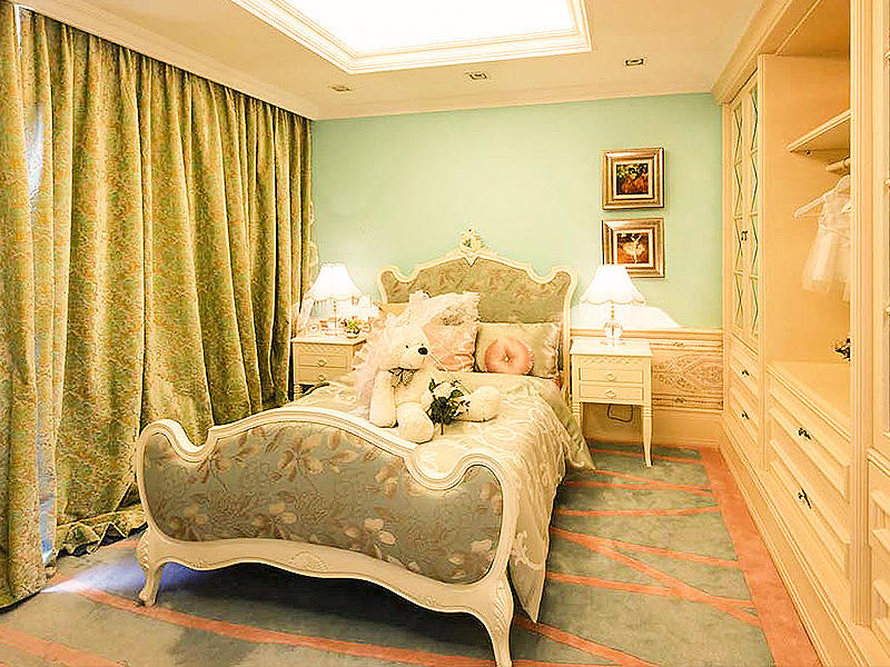 清新奢华欧式儿童房窗帘效果图