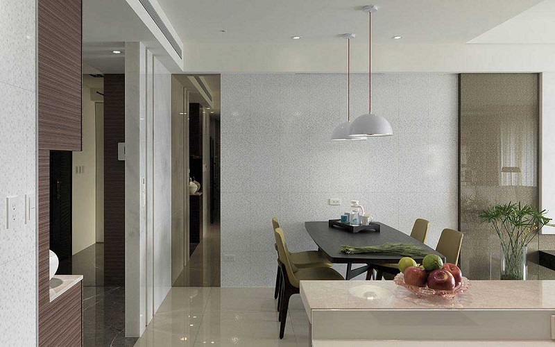 安静祥和简约现代餐厅吊灯设计图 - 效果图